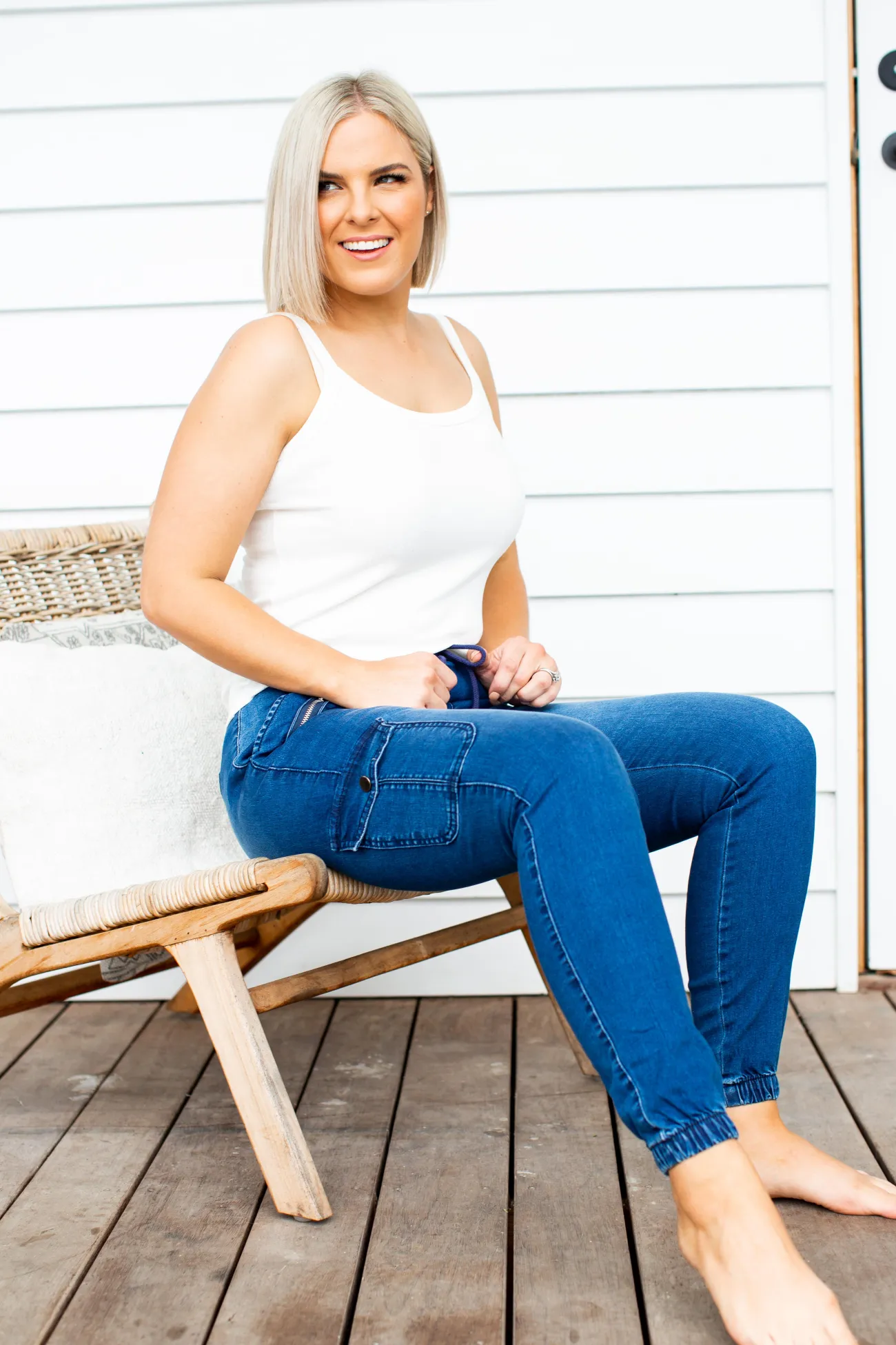 Proud Poppy Clothing Florence Denim Joggers in Dark Blue DarkBlue Outlet