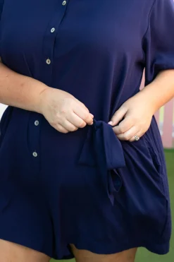 Proud Poppy Clothing Giulia Playsuit in Navy Fashion