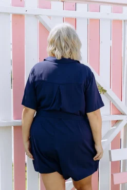 Proud Poppy Clothing Giulia Playsuit in Navy Fashion