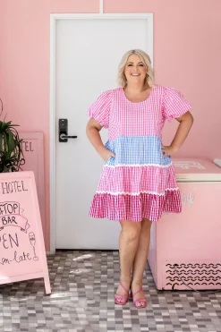 Proud Poppy Clothing Greta Party Dress in Gingham Mix GinghamMix Best