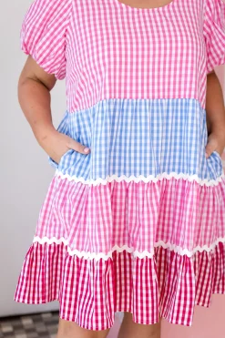 Proud Poppy Clothing Greta Party Dress in Gingham Mix GinghamMix Best