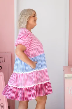 Proud Poppy Clothing Greta Party Dress in Gingham Mix GinghamMix Best