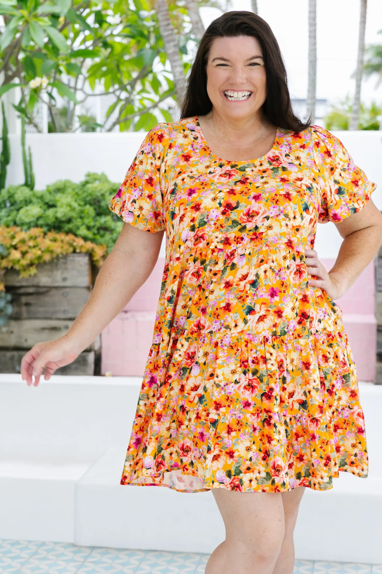 Proud Poppy Clothing Greta Party Dress in Sunshine Floral SunshineFloral Online