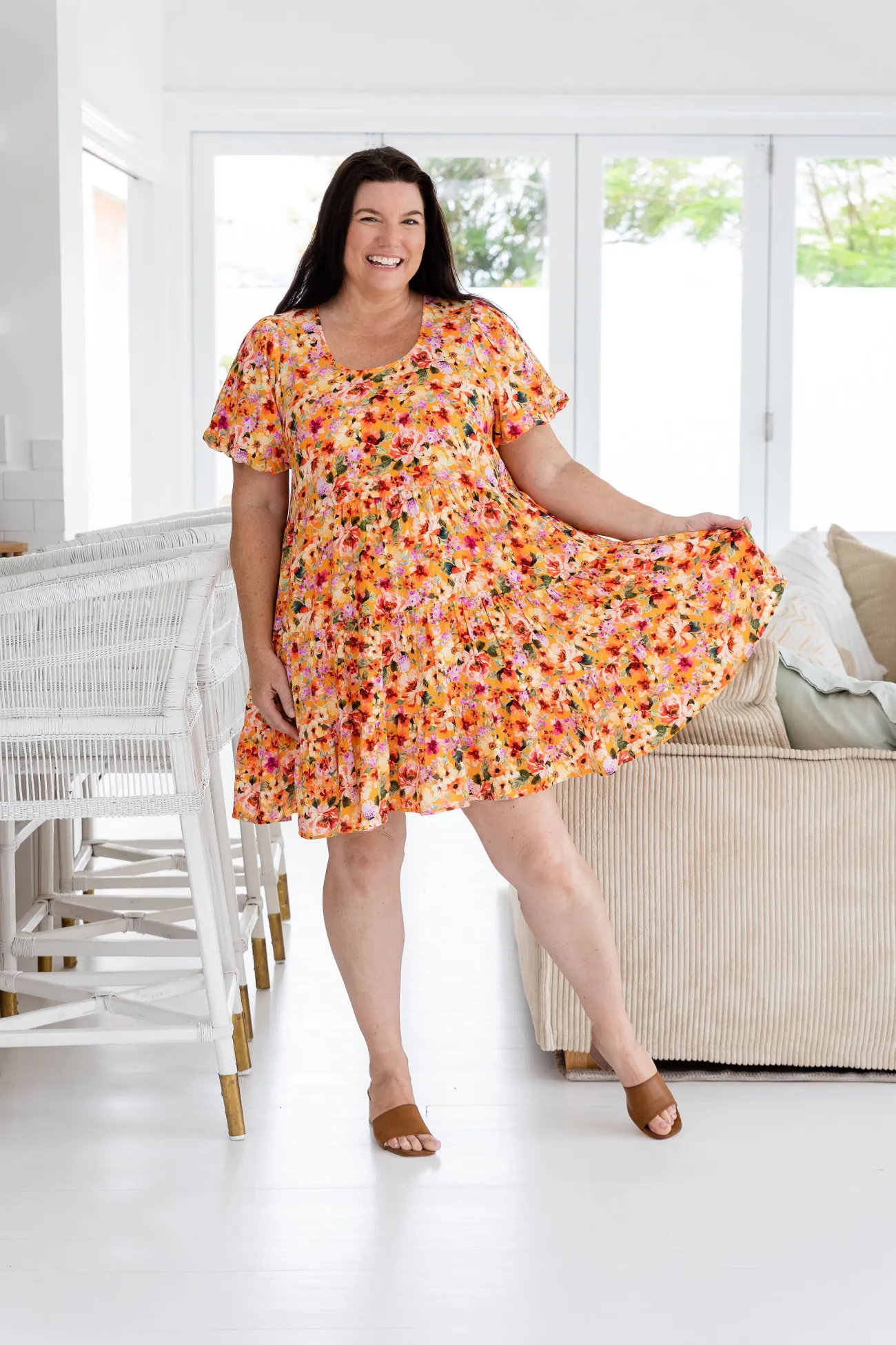 Proud Poppy Clothing Greta Party Dress in Sunshine Floral SunshineFloral Online