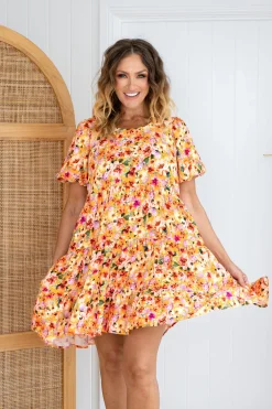 Proud Poppy Clothing Greta Party Dress in Sunshine Floral SunshineFloral Online