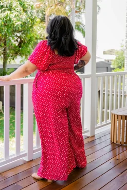 Proud Poppy Clothing Hazel Jumpsuit in Red Clearance