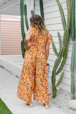 Proud Poppy Clothing Hazel Jumpsuit in Sunshine Floral SunshineFloral Sale