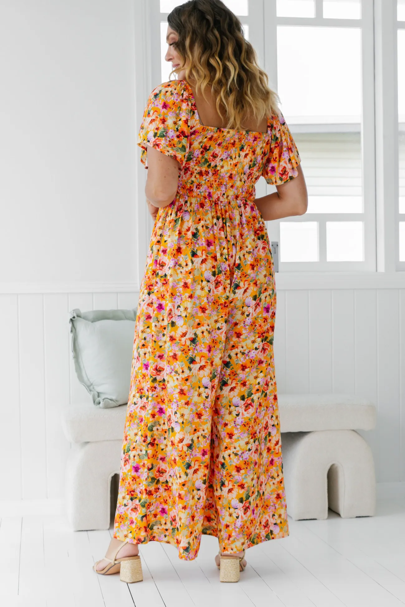 Proud Poppy Clothing Hazel Jumpsuit in Sunshine Floral SunshineFloral Sale