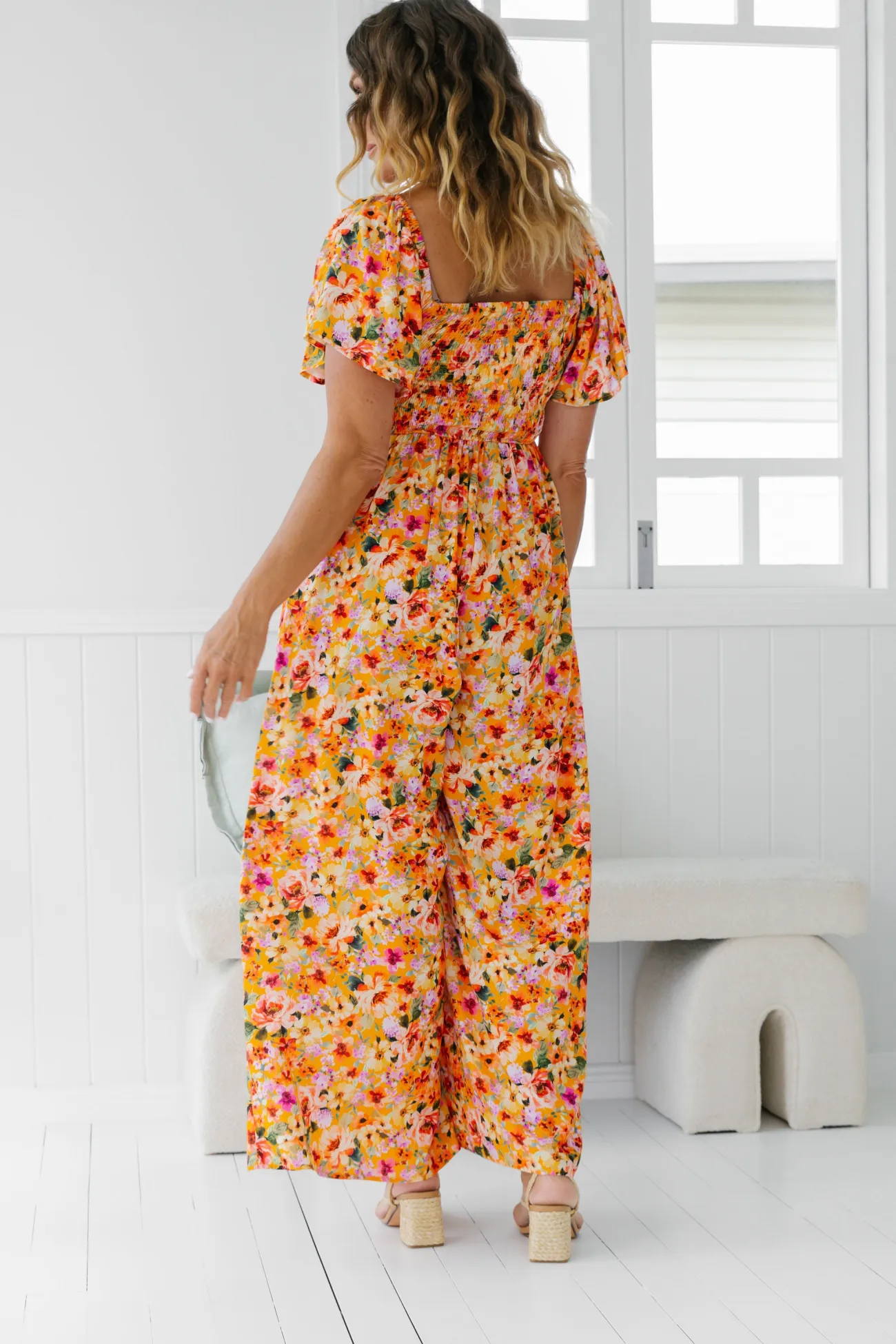 Proud Poppy Clothing Hazel Jumpsuit in Sunshine Floral SunshineFloral Sale