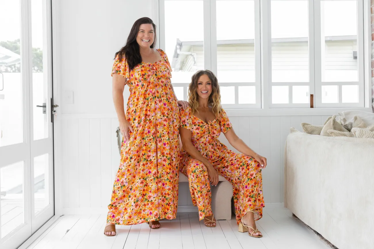 Proud Poppy Clothing Hazel Jumpsuit in Sunshine Floral SunshineFloral Sale