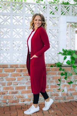 Proud Poppy Clothing Jane Cardigan in Burgundy Clearance