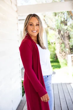 Proud Poppy Clothing Jane Cardigan in Burgundy Clearance