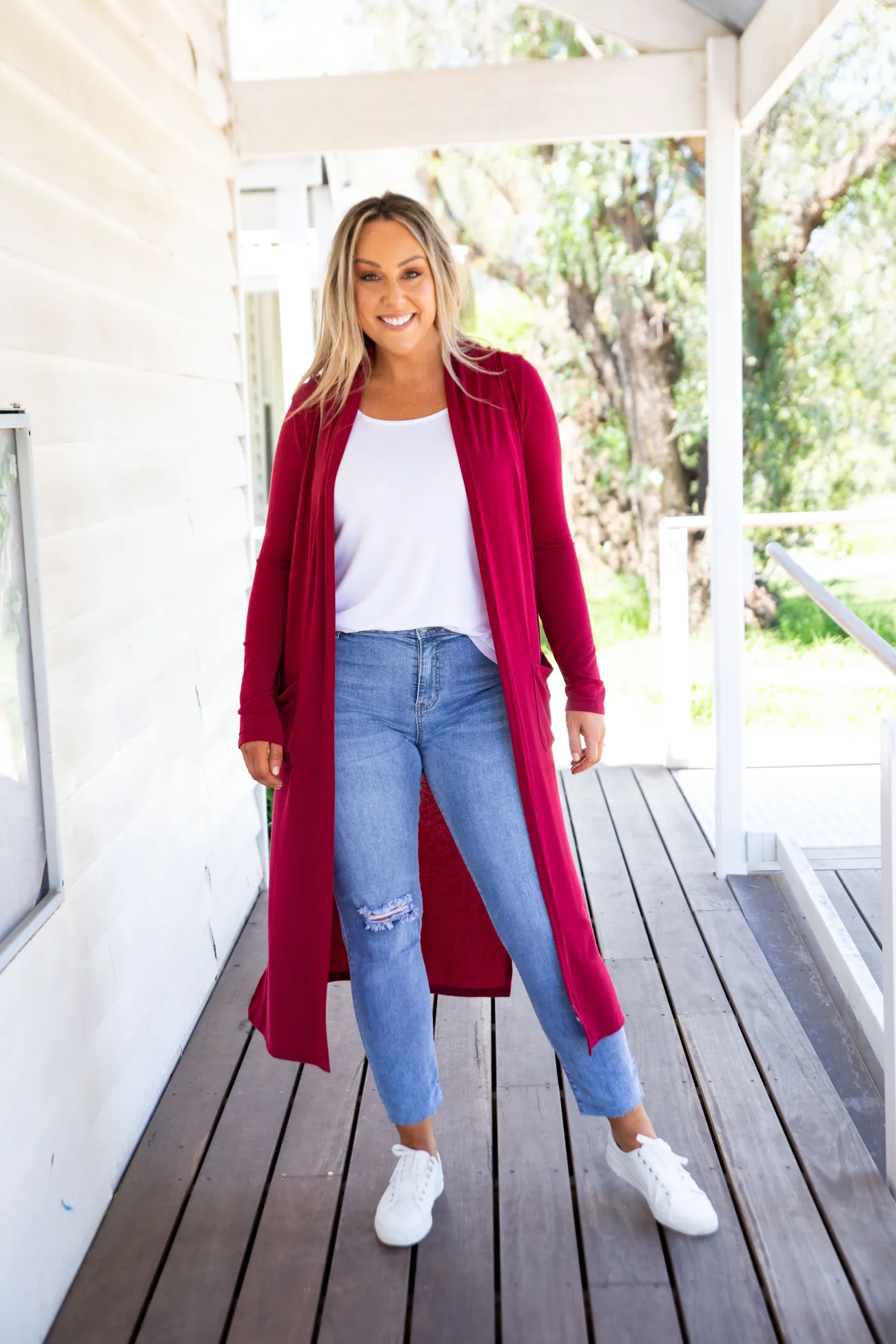 Proud Poppy Clothing Jane Cardigan in Burgundy Clearance