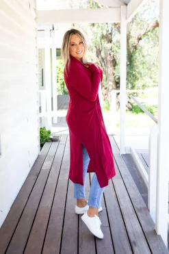 Proud Poppy Clothing Jane Cardigan in Burgundy Clearance