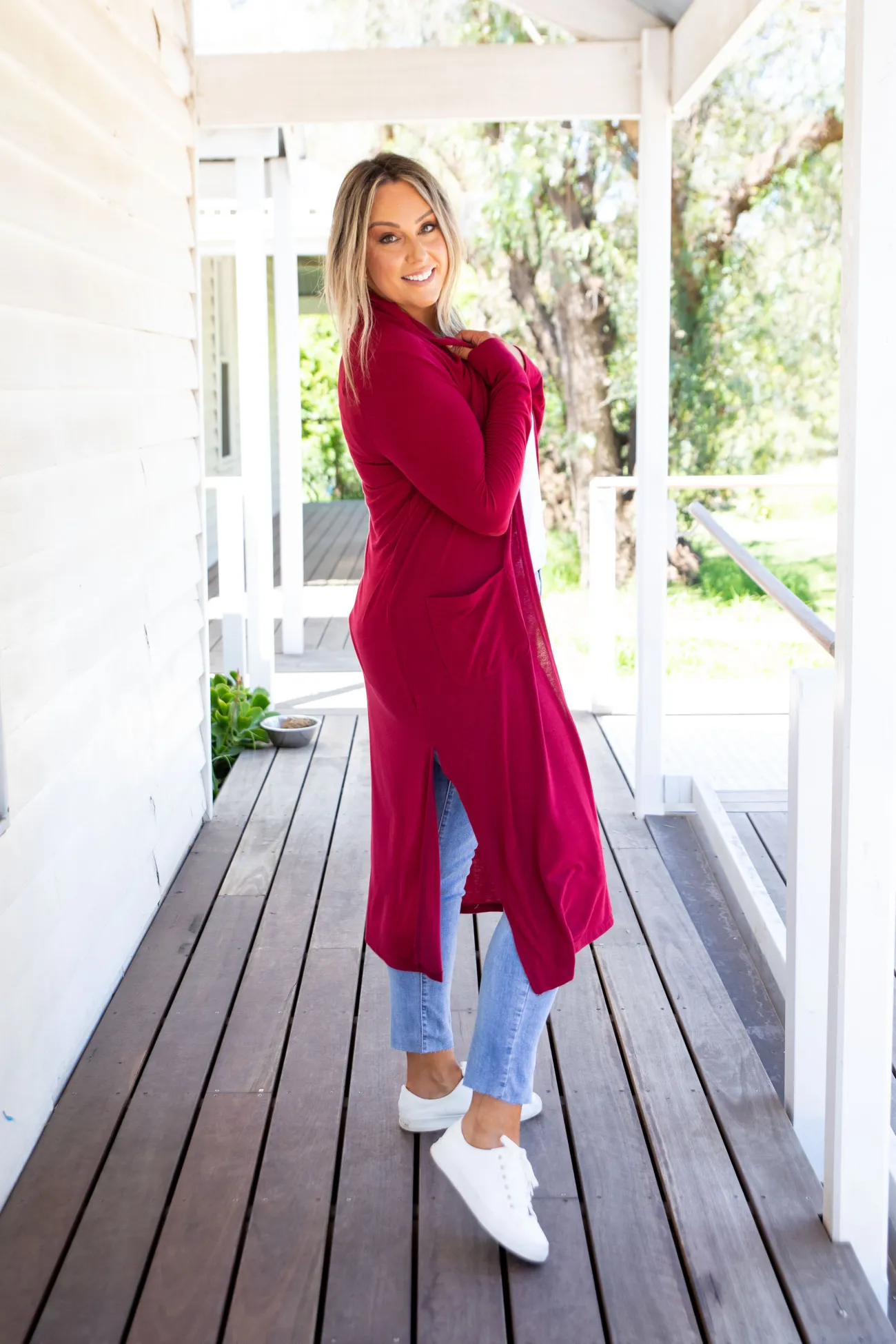 Proud Poppy Clothing Jane Cardigan in Burgundy Clearance