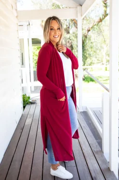 Proud Poppy Clothing Jane Cardigan in Burgundy Clearance