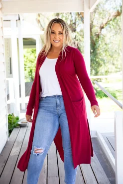 Proud Poppy Clothing Jane Cardigan in Burgundy Clearance