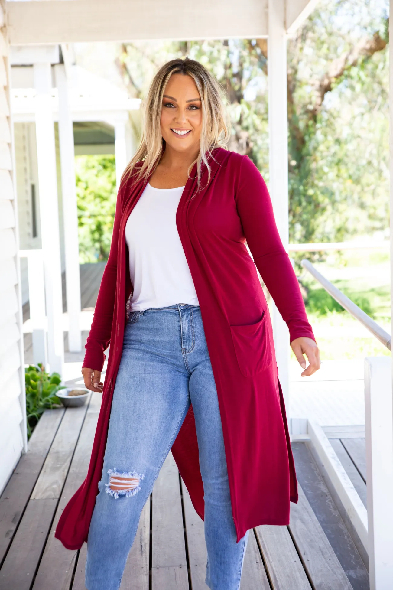 Proud Poppy Clothing Jane Cardigan in Burgundy Clearance