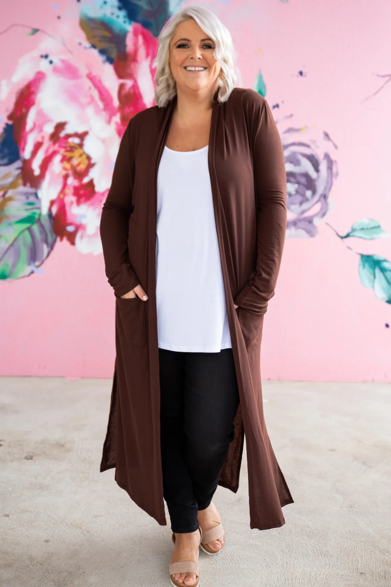 Proud Poppy Clothing Jane Cardigan in Chocolate Clearance