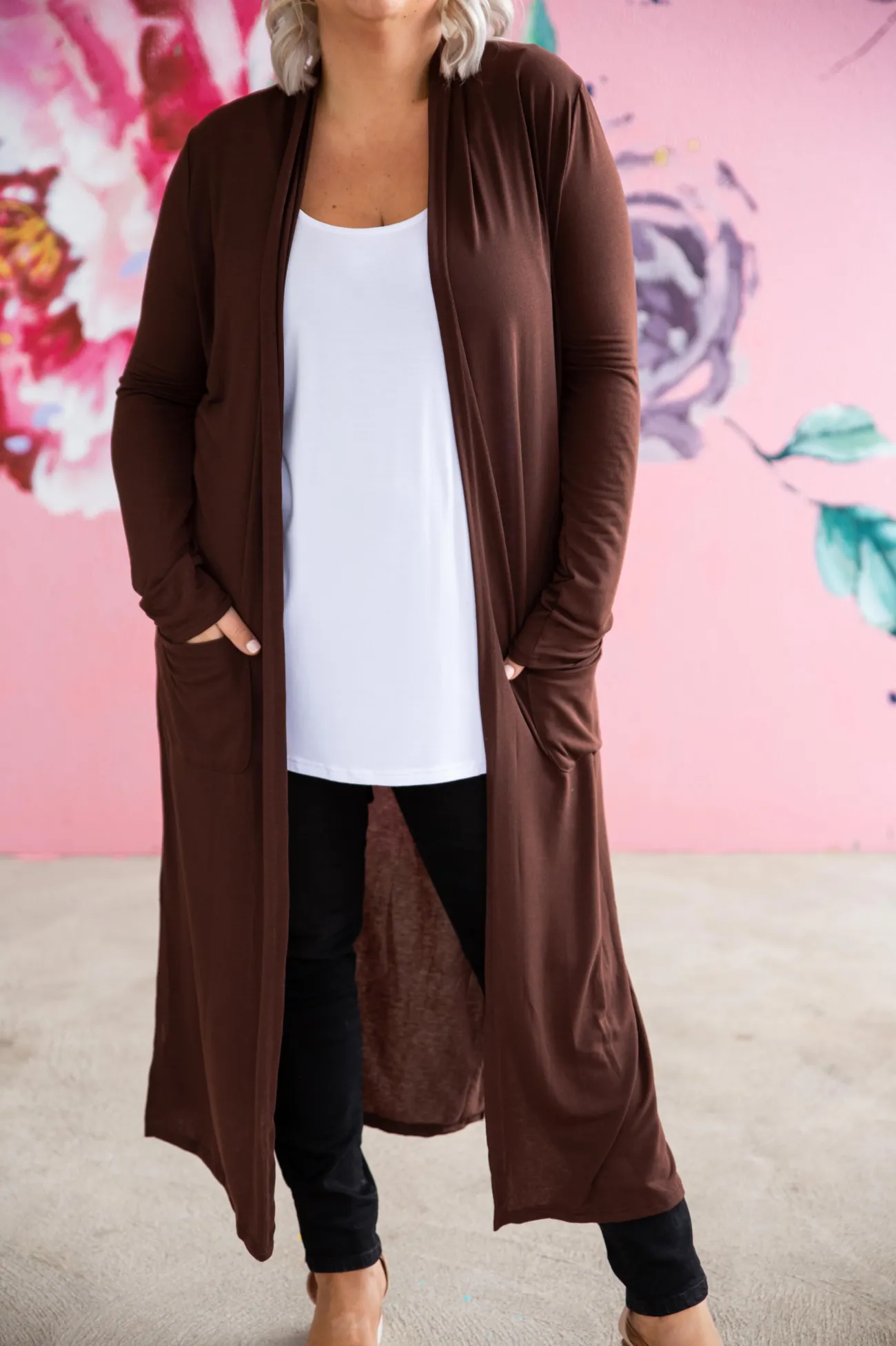 Proud Poppy Clothing Jane Cardigan in Chocolate Clearance