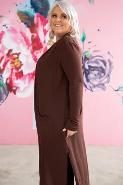 Proud Poppy Clothing Jane Cardigan in Chocolate Clearance