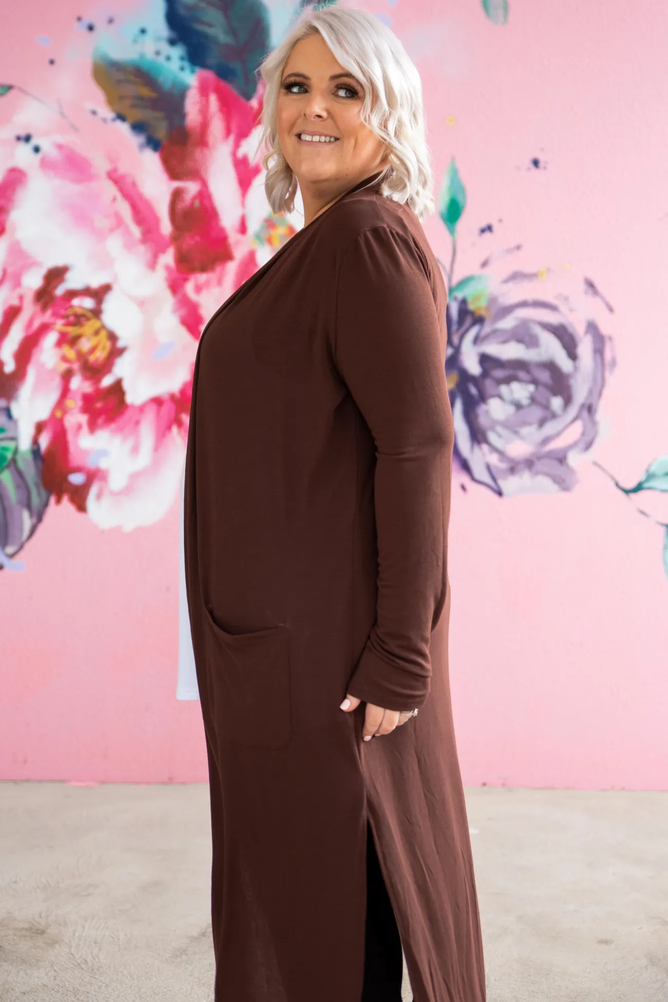 Proud Poppy Clothing Jane Cardigan in Chocolate Clearance