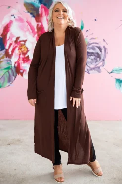Proud Poppy Clothing Jane Cardigan in Chocolate Clearance