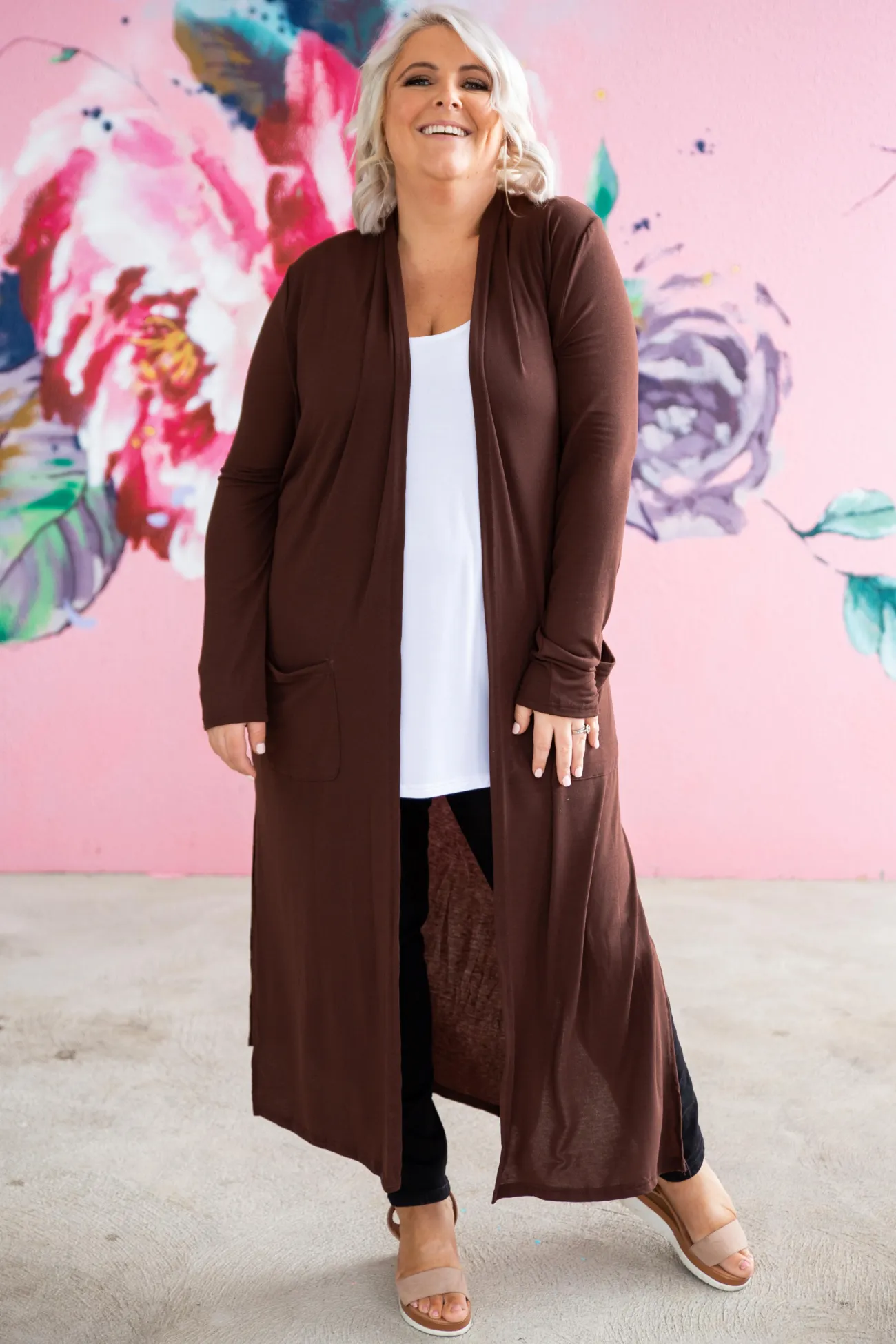 Proud Poppy Clothing Jane Cardigan in Chocolate Clearance
