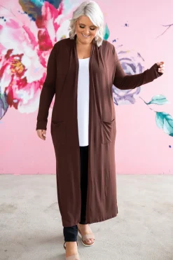 Proud Poppy Clothing Jane Cardigan in Chocolate Clearance