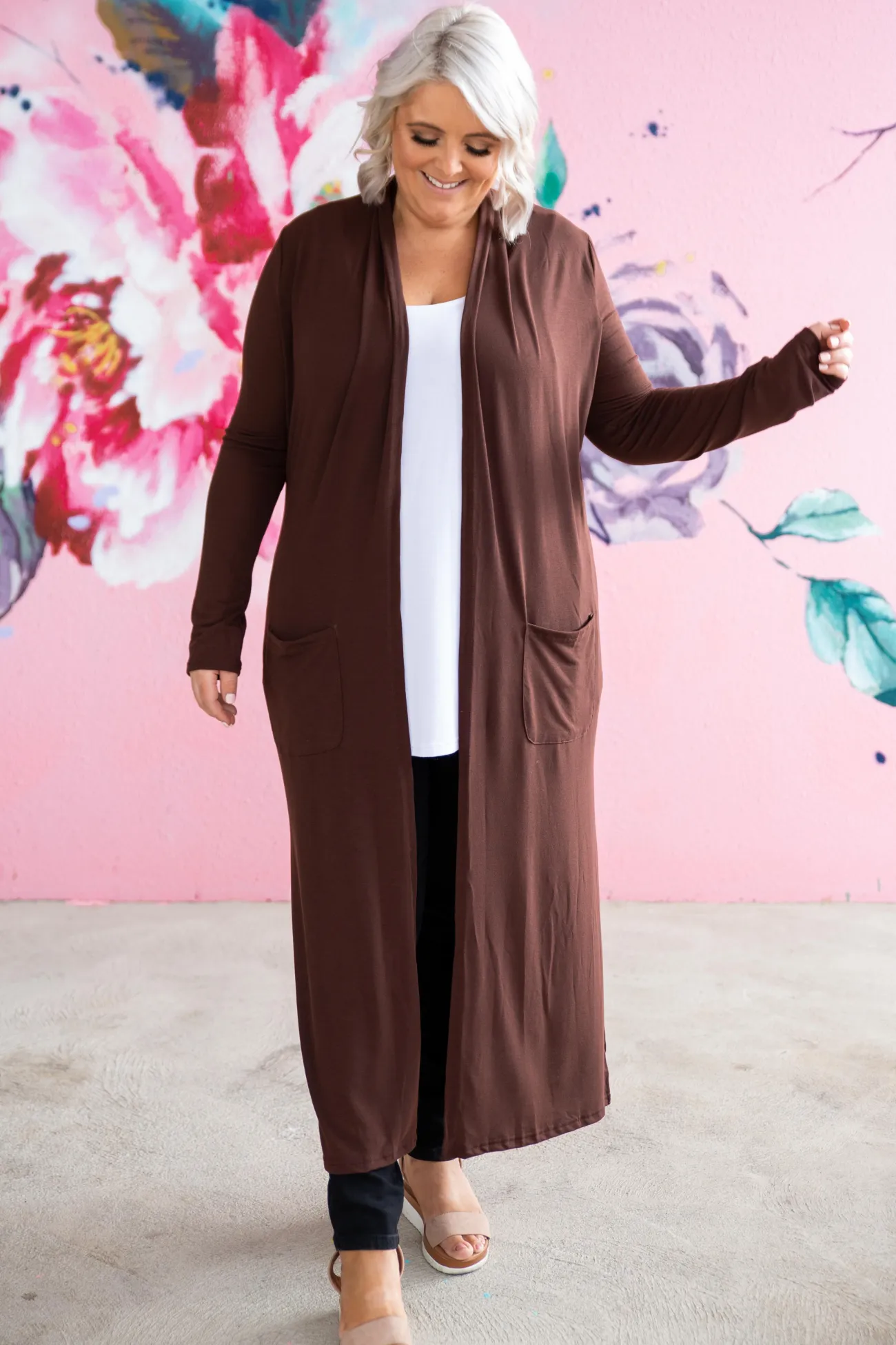 Proud Poppy Clothing Jane Cardigan in Chocolate Clearance