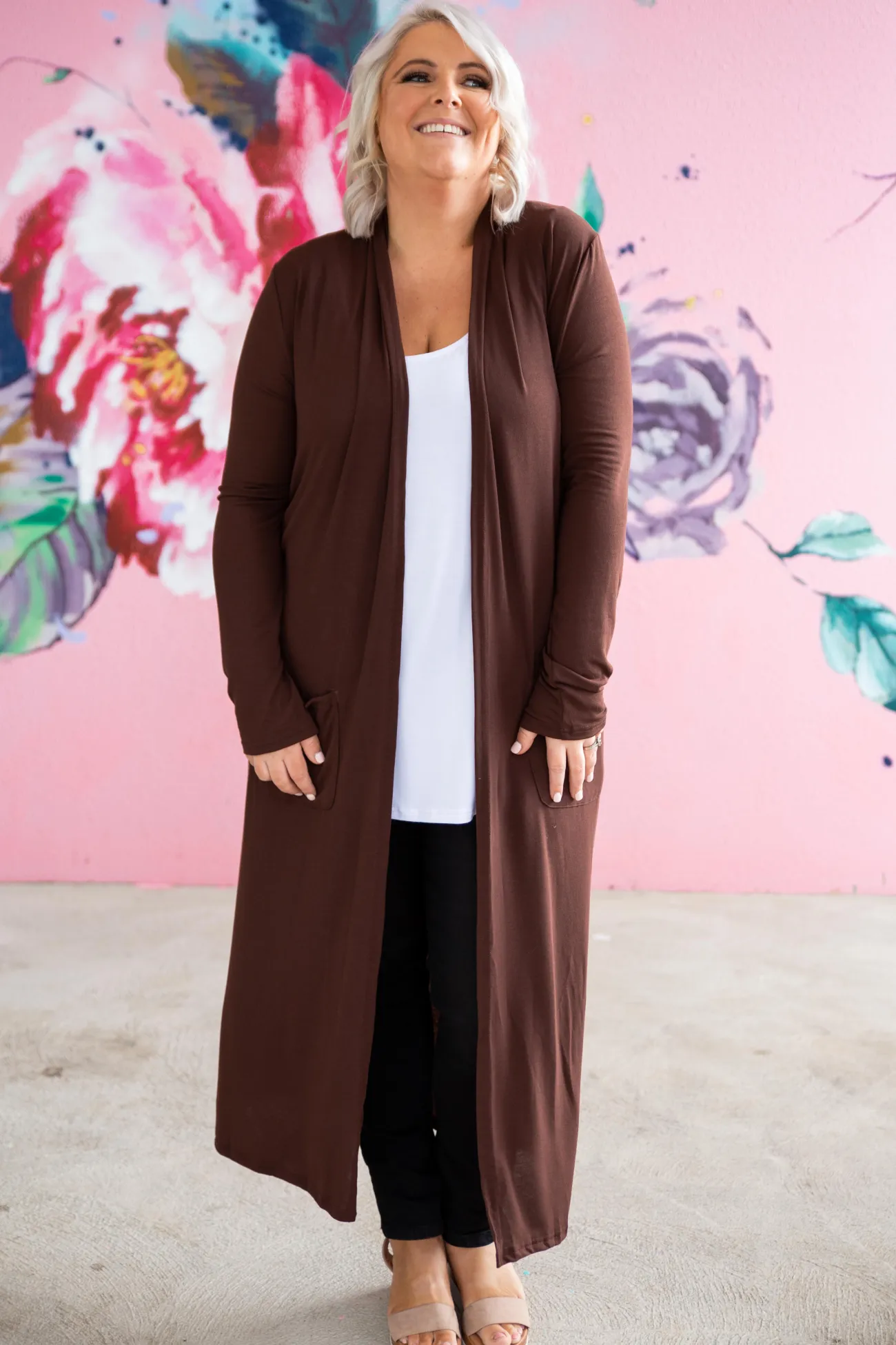 Proud Poppy Clothing Jane Cardigan in Chocolate Clearance