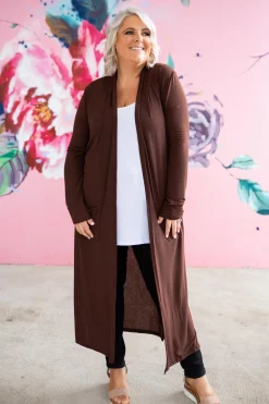 Proud Poppy Clothing Jane Cardigan in Chocolate Clearance