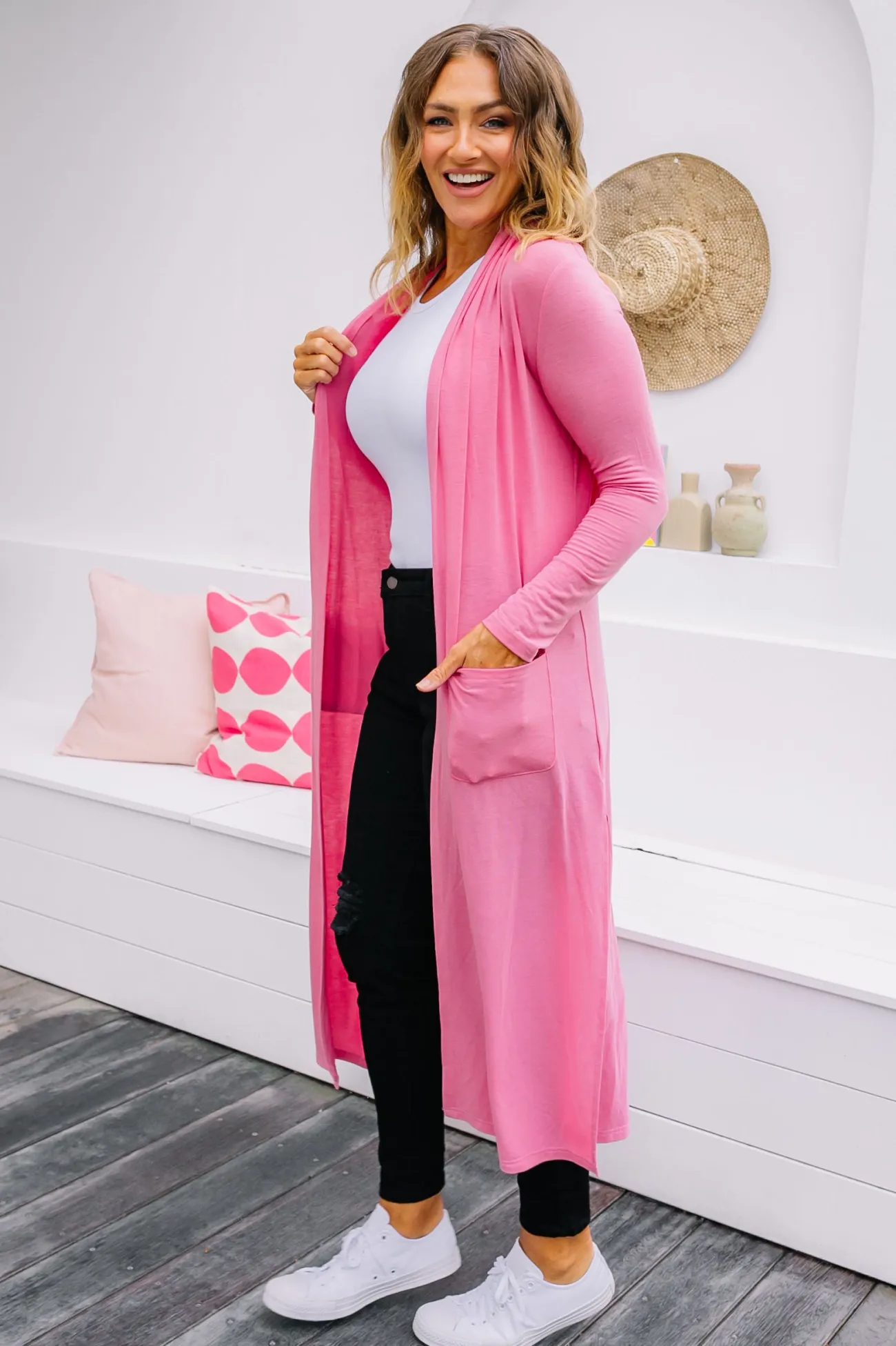Proud Poppy Clothing Jane Cardigan in Dark Pink DarkPink Clearance