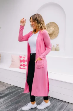 Proud Poppy Clothing Jane Cardigan in Dark Pink DarkPink Clearance