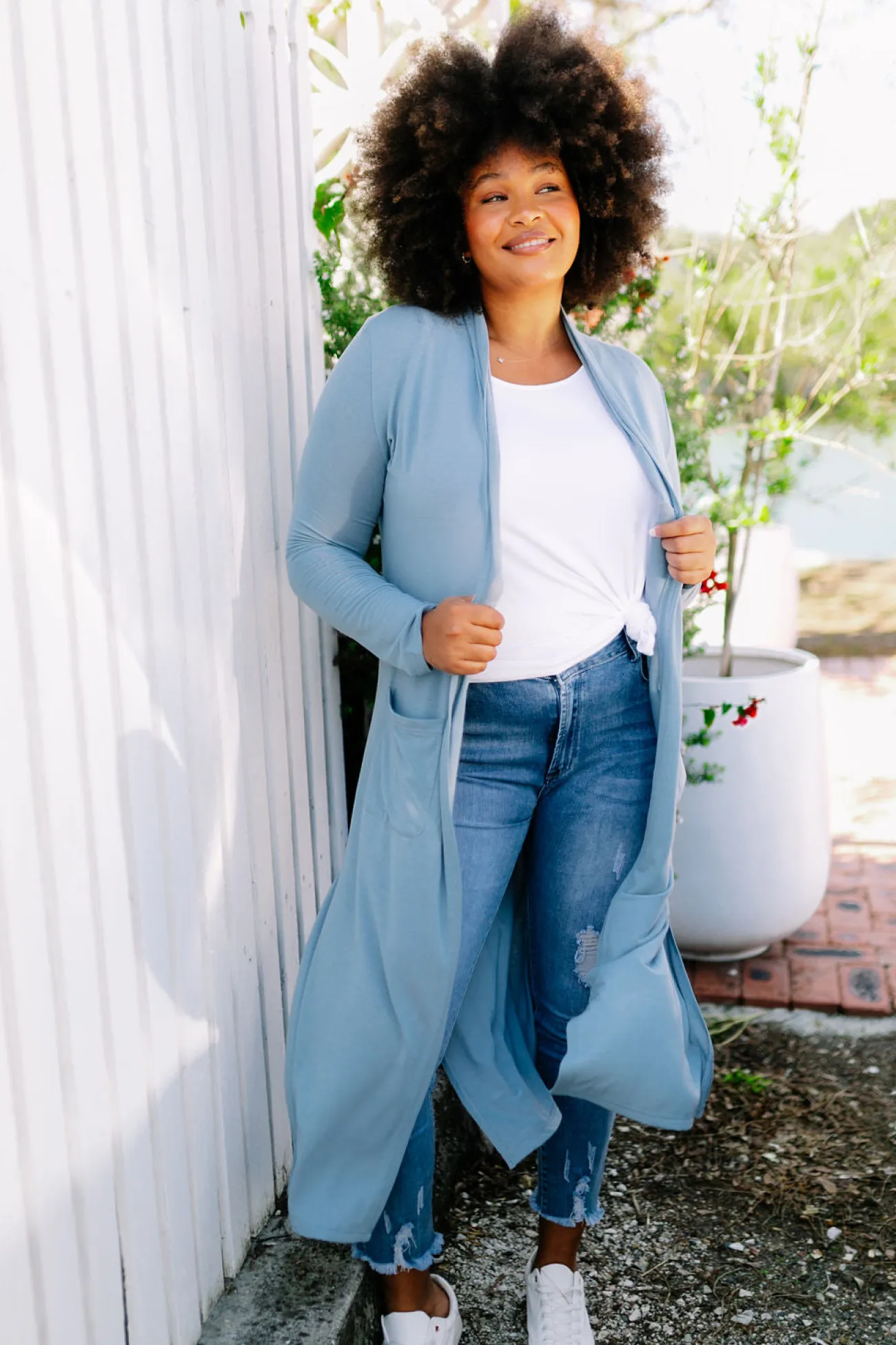 Proud Poppy Clothing Jane Cardigan in Dusty Blue DustyBlue New