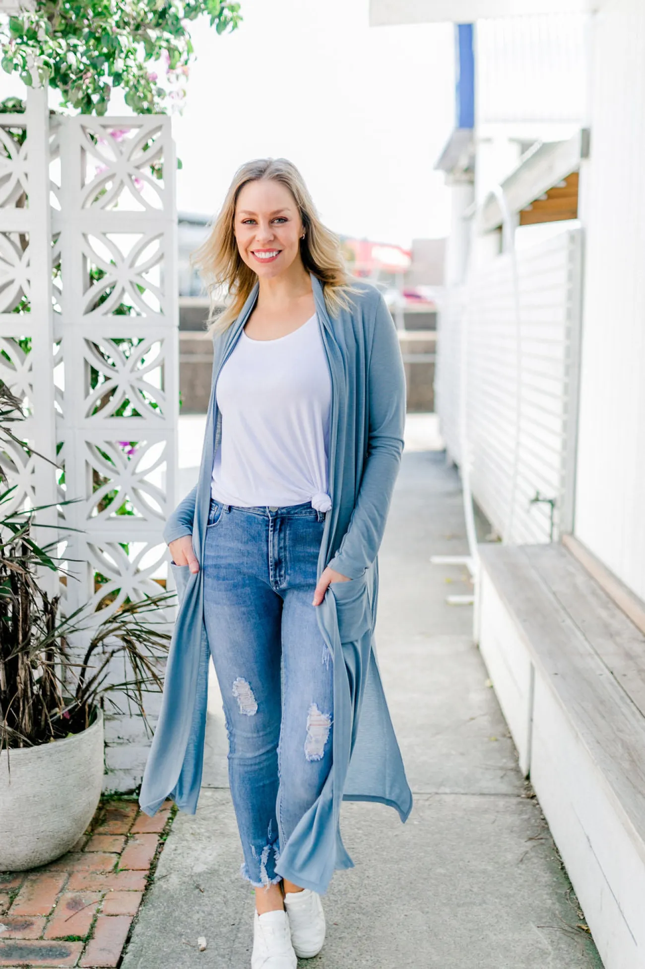 Proud Poppy Clothing Jane Cardigan in Dusty Blue DustyBlue New