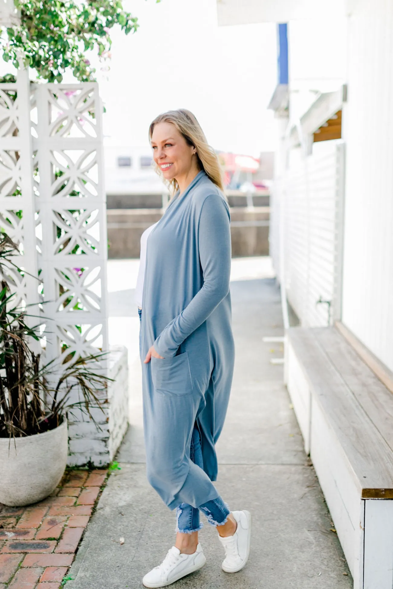 Proud Poppy Clothing Jane Cardigan in Dusty Blue DustyBlue New