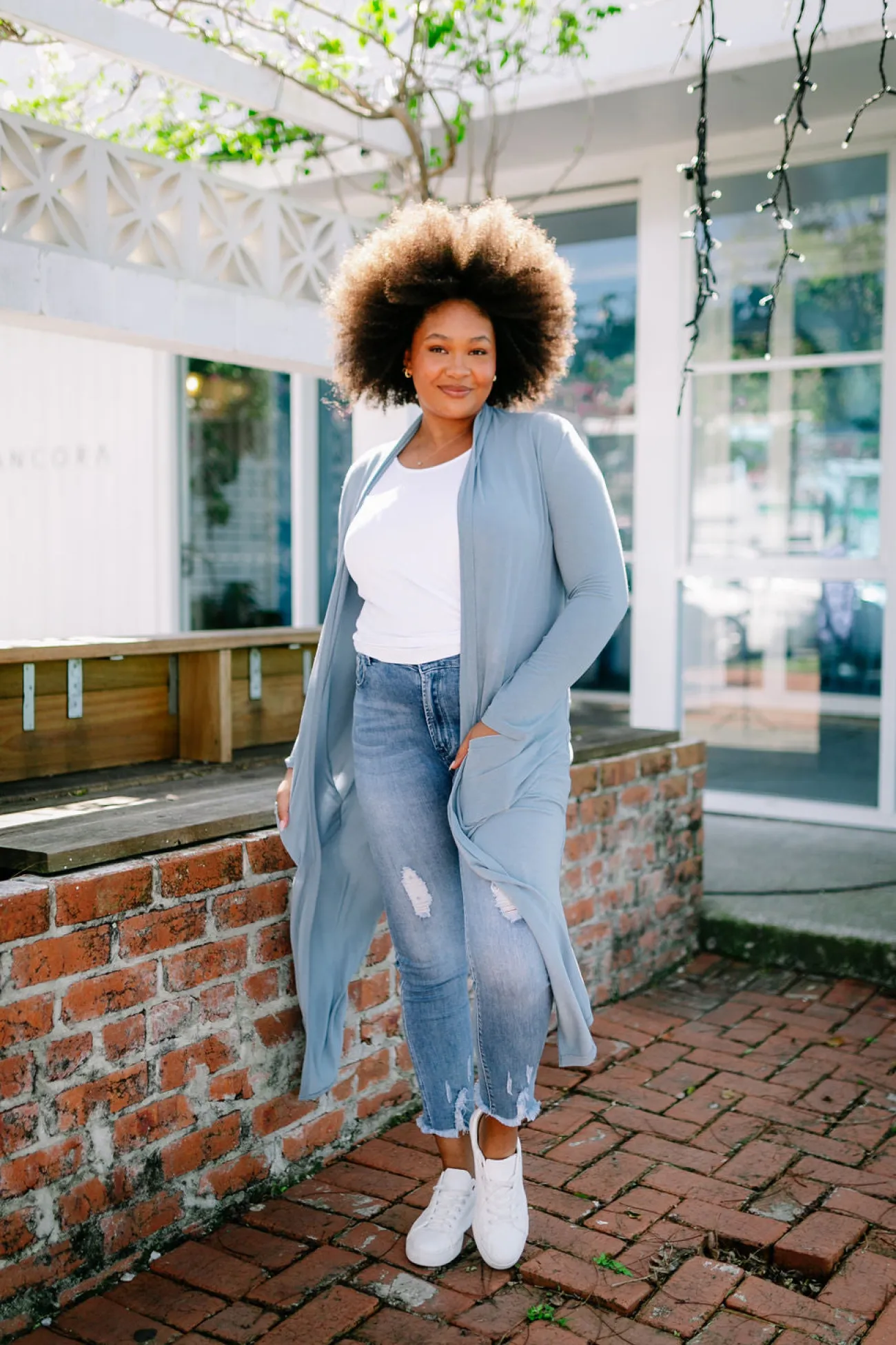 Proud Poppy Clothing Jane Cardigan in Dusty Blue DustyBlue New