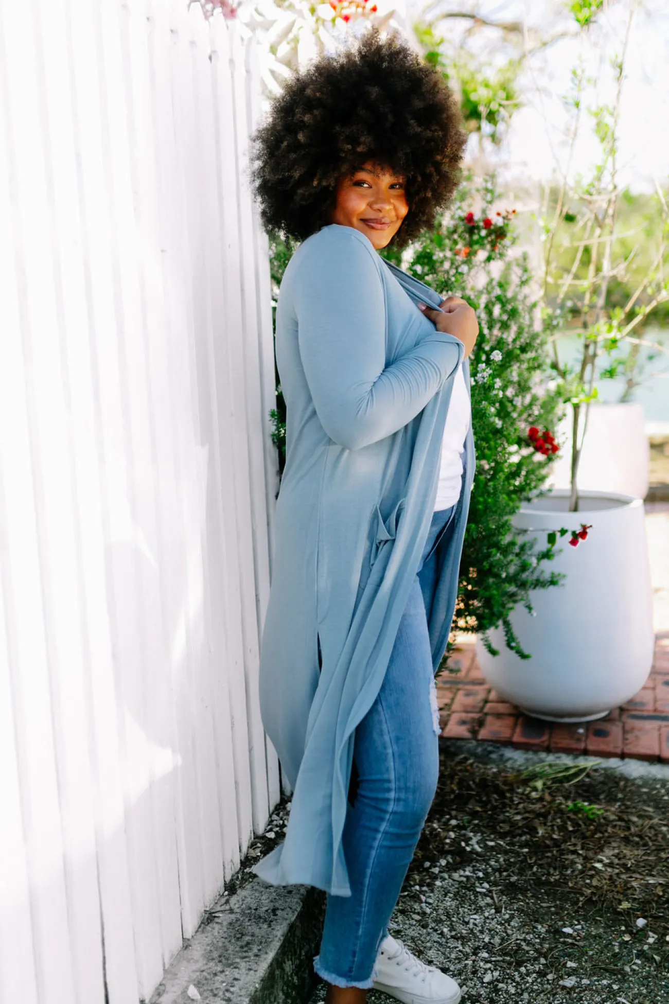 Proud Poppy Clothing Jane Cardigan in Dusty Blue DustyBlue New