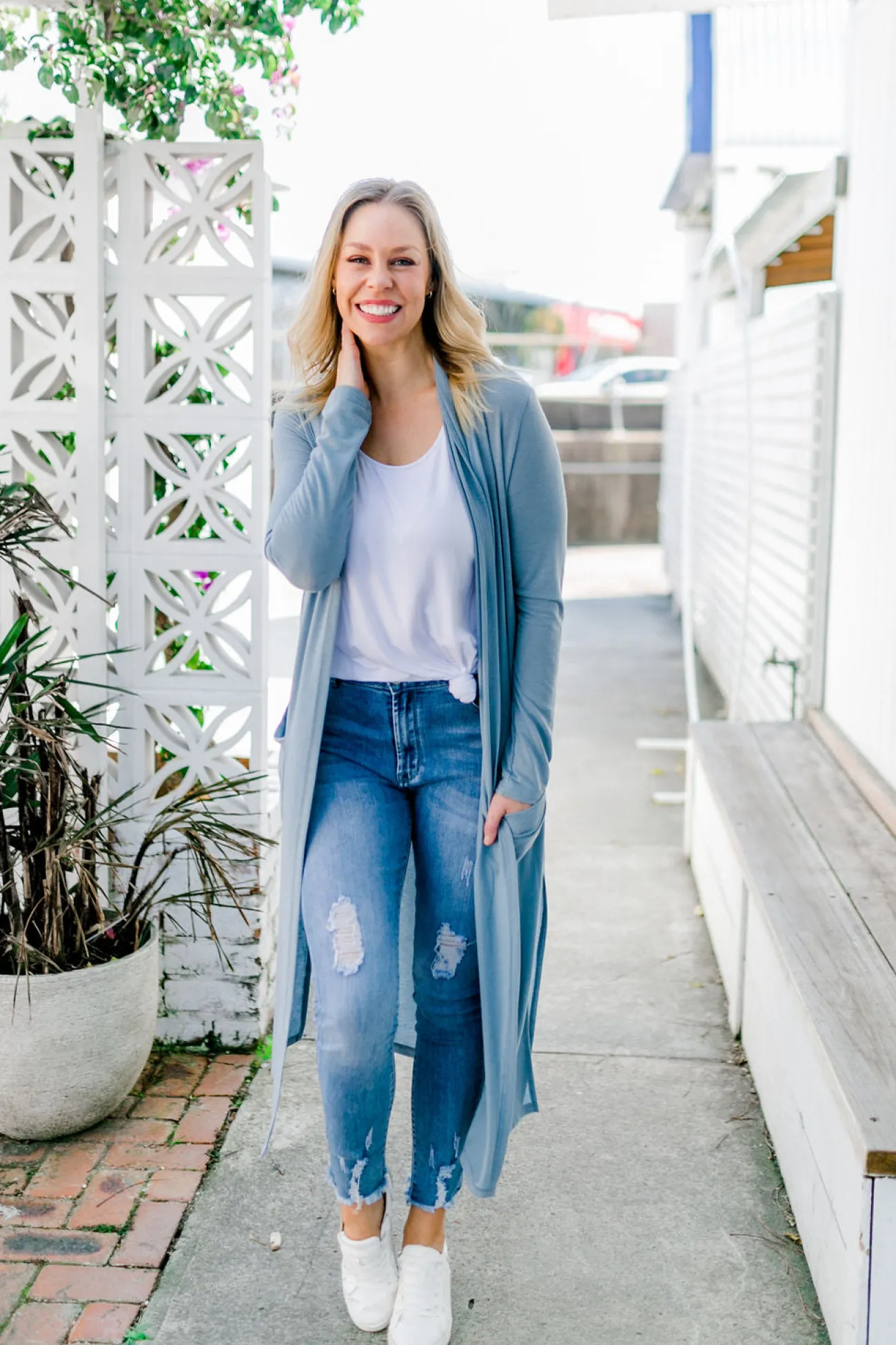 Proud Poppy Clothing Jane Cardigan in Dusty Blue DustyBlue New
