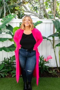 Proud Poppy Clothing Jane Cardigan in Hot Pink HotPink Fashion