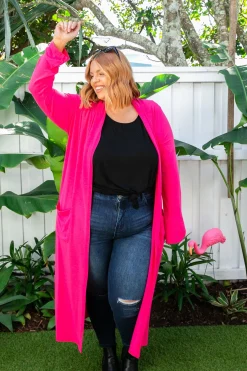 Proud Poppy Clothing Jane Cardigan in Hot Pink HotPink Fashion