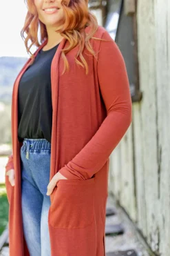 Proud Poppy Clothing Jane Cardigan in Rust Hot