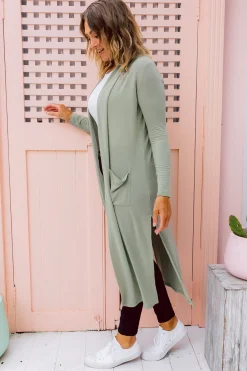 Proud Poppy Clothing Jane Cardigan in Sage Outlet