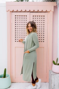 Proud Poppy Clothing Jane Cardigan in Sage Outlet