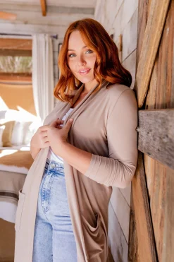 Proud Poppy Clothing Jane Cardigan in Stone Outlet
