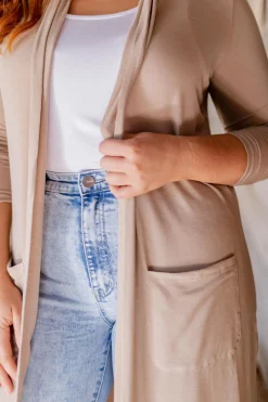 Proud Poppy Clothing Jane Cardigan in Stone Outlet