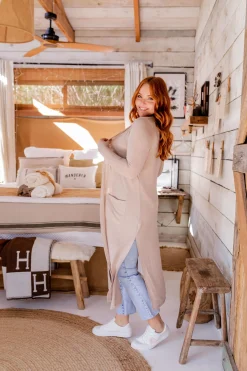Proud Poppy Clothing Jane Cardigan in Stone Outlet