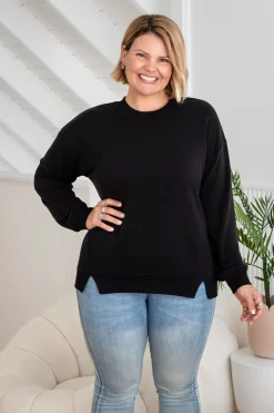 Proud Poppy Clothing Jenny Lounge Modal Blend Sweater in Black Clearance
