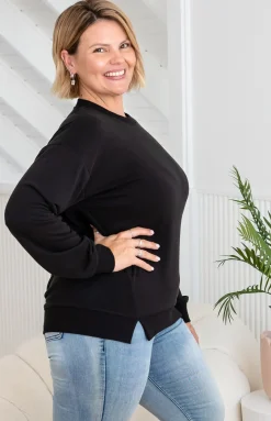 Proud Poppy Clothing Jenny Lounge Modal Blend Sweater in Black Clearance